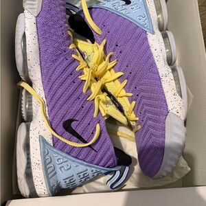 Nike LeBron XVI in Atomic Violet and Bicycle Yellow